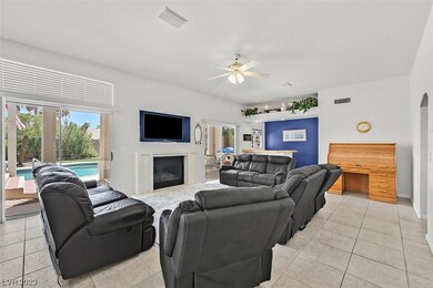 Downstairs Family room with dual sliding doors, ga