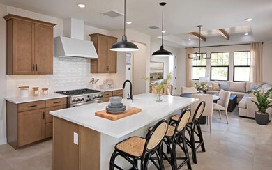 Kitchen with pendant lighting