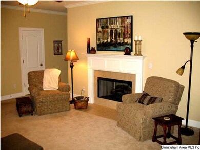 The gas-log fireplace gives a warm and inviting fe