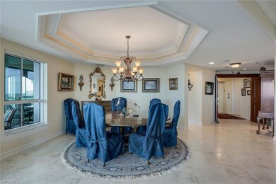 Dining area with view into private foyer