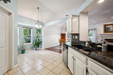 VIEW OF KITCHEN AND BREAKFAST AREA WHERE PLANTS AR