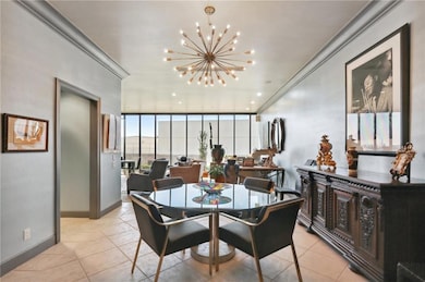 Showing the expanse of this room:dining, living, o