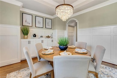 Beautiful dining room with custom built in cabinets