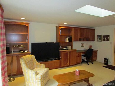 Family Room. Family room with custom-built bookcas