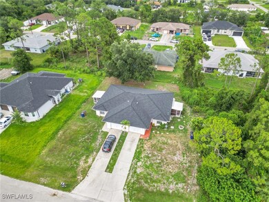 Aerial perspective of suburban area