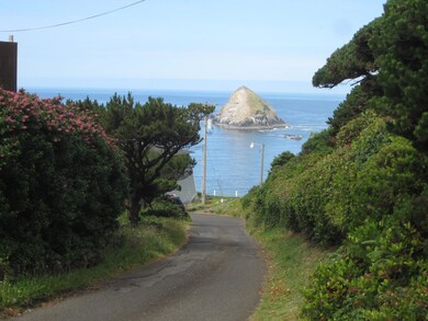 Looking down street