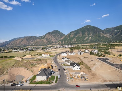 View of mountain background featuring nearby suburban area