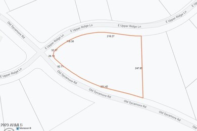 Overhead map view with lot line measurme