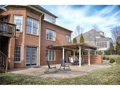 View of large patio and double set of French doors