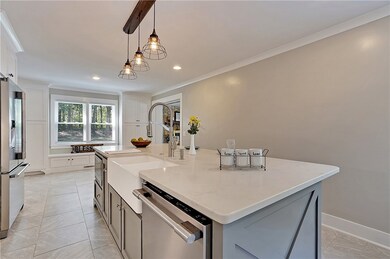 Kitchen Island with granite overhang!