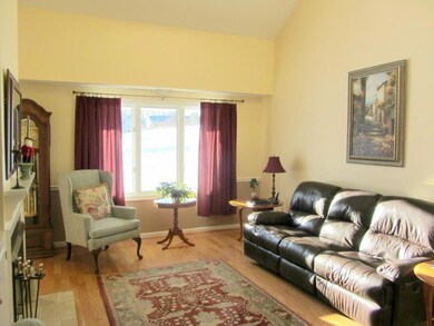 Large window overlooking back yard...