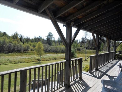 Covered porch, pond side of house