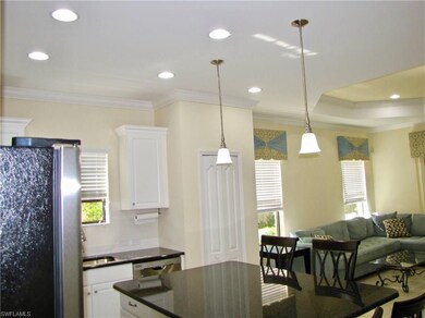 Kitchen Pendent Lights and Island