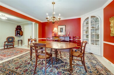 Dining room with view to entry foyer.
