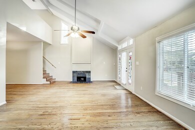 Living area with hardwood floors