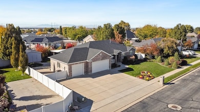 Aerial perspective of suburban area