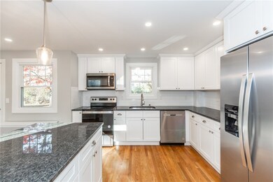 Kitchen with stainless steel appliances