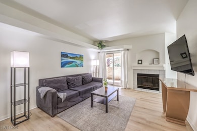 Living area featuring light wood-type flooring and