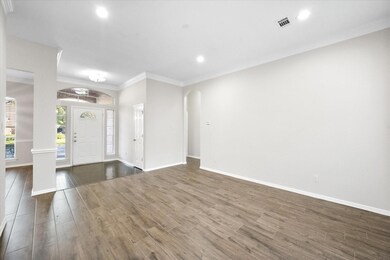 The open concept of the formal living & front entr