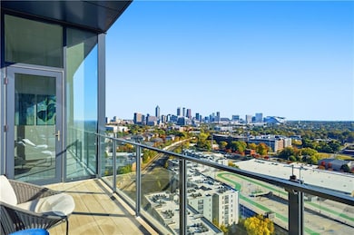 Balcony featuring a view of skyline