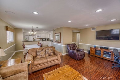 Family room looking towards kitchen