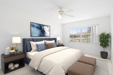 Virtually staged primary bedroom