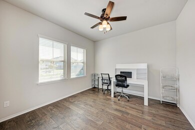 Office featuring wood finished floors and ceiling