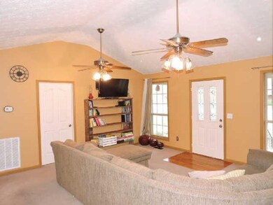 Vaulted ceiling living room