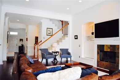 Light and Bright open Family Room with Volume Ceil