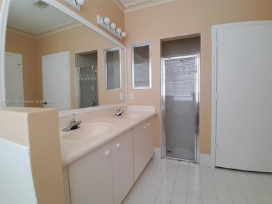 Master bathroom with his and hers and shower
