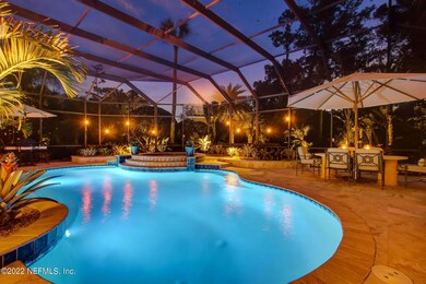 Pool and Backyard (at night)
