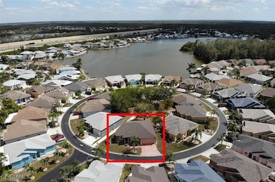 Aerial view of residential area featuring property