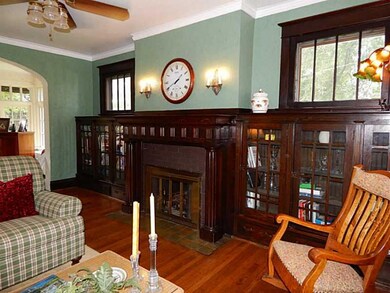 Living Room. Grand fireplace and built-ins!