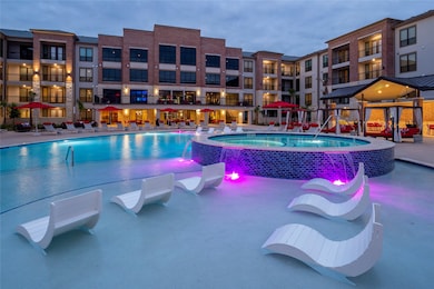 Resort style pool with in water loungers