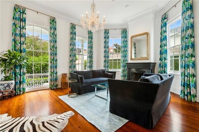 Formal living room with working fireplace