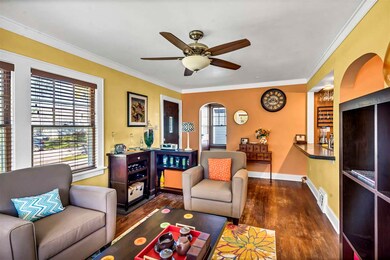 Wood floors & arched doorways