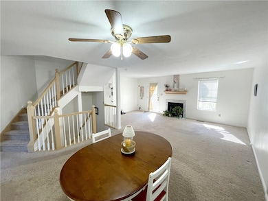 Open layout with a Gas Fireplace.