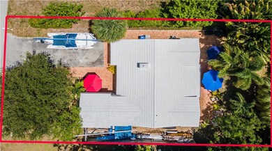 Aerial View with Land Lot Boundary Framed