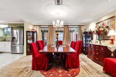 Dining room can handle a large table for at least