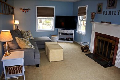 Wood burning fireplace in the comfortable family r