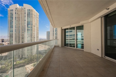 Balcony with a view of city