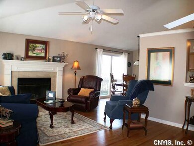 Great Room. Cathedral ceiling, hardwood floors, wo