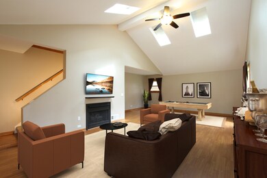 Cozy fireplace is perfect for snuggling on chilly 