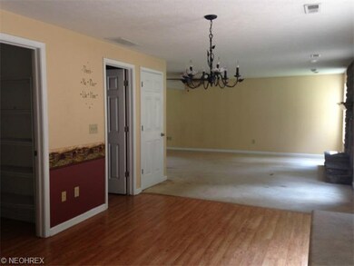 The living room opens up in to the dining room