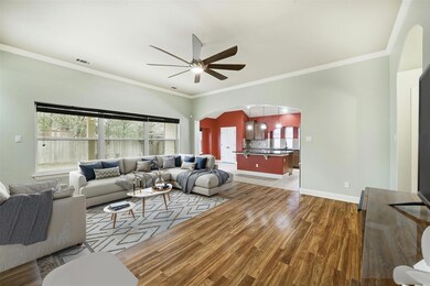 Living room featuring light wood finished floors,