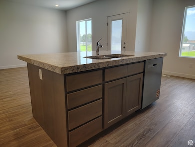 Sink and dishwasher in island