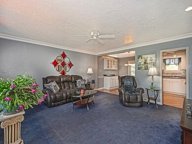 Very spacious living room open to the dining room/