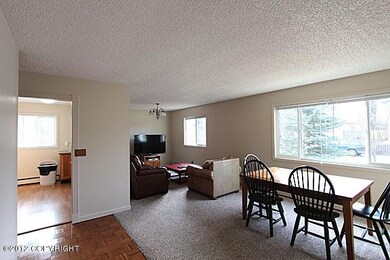 Living room, dining room and kitchen