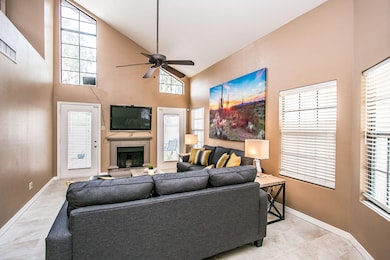 vaulted living room