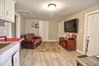 Kitchen opens up to den